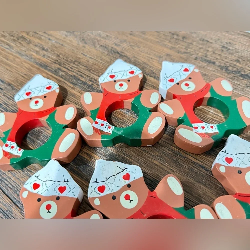 Teddy bear napkins holder  6 pieces